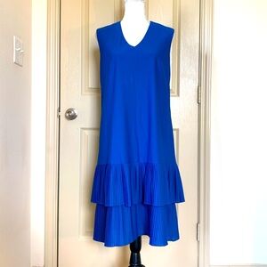 Vintage royal blue Gilberti drop waist dress 80s does 20s size 10